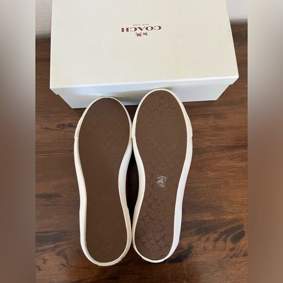 New Men's Coach leather sneaker Perkins Soft Port saddle brown size 8.5 - Picture 11 of 12